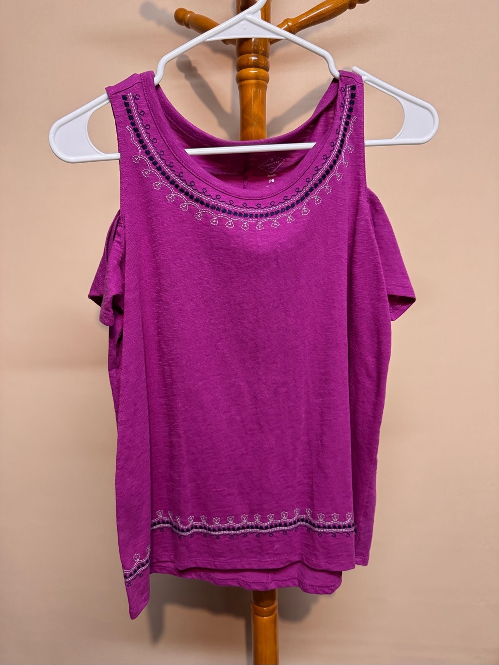Women’s Embellished Cold-Shoulder Women's Top in Magenta